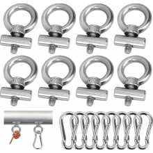 Kederleistenhaken 8er Set 6 mm Edelstahl Markisenhaken mit Karabiner, Kederstopper für Caravan, Wohnmobil, Wohnwagen, Campervan, Boot und Zelt