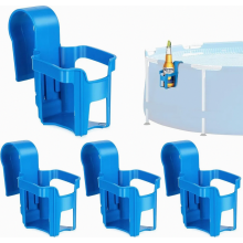 Pool Getränkehalter, Becherhalter für Poolrand, multifunktionaler Aufbewahrungskorb und Flaschenhalter für Aufstellpool und Schwimmbecken, 4 Stück