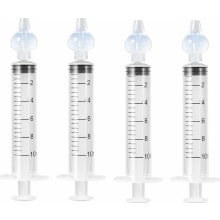4 Pack Portable Reusable Baby Nasal Syringe Neti Rinse, White, 10 ml, Gentle Nasal Irrigator for Infants