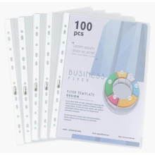 100 stevige, transparante A4-documenthoezen van PP-plastic voor optimale bescherming, brochurehoezen en transparante A4-vellen.