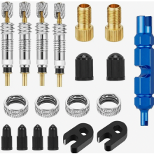 19 adaptadores de válvula francesa para reparación de neumáticos de bicicleta