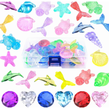 26-Piece Dive Toy Set for Kids, Summer Swimming Pool Diving Toys with Sea Animals and Gem Stones, Underwater Play Assortment for Girls and