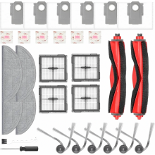 Juego de 30 accesorios para aspiradoras robot Roborock Q10 S5+, Q10 S5, X5+ y Q10 X5, que incluye 2 cepillos principales, 4 filtros, 4 almohadillas de