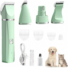 Trimmer voor huisdierenhaar, hondentrimmer, 11-delige set, snoerloze trimmer voor huisdierenhaar met 4 verwisselbare opzetstukken, stille en oplaadbar
