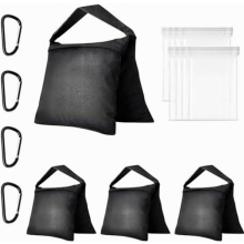 4 Pack Sandbags for Tripods, 25 x 51 cm Nylon Counterweight Bags for Photography, Stage Backdrops and Tents
