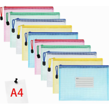 A6 documententas, 12 stuks, ziplock tas, kleurrijke waterdichte documententas met rits, nettas met rits, archieftas met rits