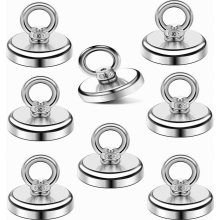 Starke Neodym Magnete 45 kg, 8 Stück, 32 mm, für Magnetfischen, starke Haftkraft, geeignet für Haus, Werkstatt und Wasser