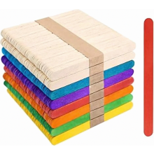 400 Wooden Popsicle Sticks, Colorful Craft Sticks for DIY Projects, Party Decorations and Arts and Crafts