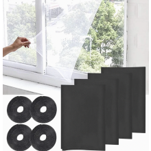 4 siete proti hmyzu do okná, modernizované siete proti hmyzu do okná 1,5 m x 2,0 m so 4 rolkami samolepiacej p