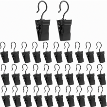 100 gordijnclips, zwarte gordijnclips met haken, kleine roestvrijstalen gordijnclips, metalen gordijnclips voor het ophangen van gordijnen