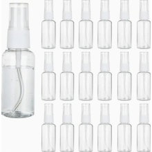 20 Stück Sprühflaschen 30 ml Mini aus Kunststoff zum Befüllen, wiederverwendbar, praktisch für Parfüm, Reisen und Kosmetik