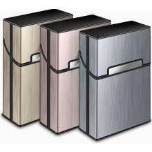 Sigarettendoosje, Yosemy 3-delige sigarettendoos, metaal met magnetische sluiting, aluminium sigarettendoosje, versterkte kunststof behuizing en kliks