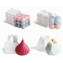 4 Piece Bubble Candle Mold Kit, 3D DIY Bubble Silicone Candle Molds for Home Decor, Craft Ornaments, Scented Candles and Soap Making
