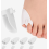 Silicone Toe Separators, 8 Pack Pinky Toe Protectors, Adjustable Spacers for Overlapping Toes, Comfortable Toe Alignment Sleeves, White, R 1