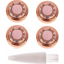 Vervangende opzetstukken voor gezichtshaarverwijderaar, Flawless, 4-pack vervangende mesjes voor gezichtshaarverwijderaar, Flawless vervangende mesjes