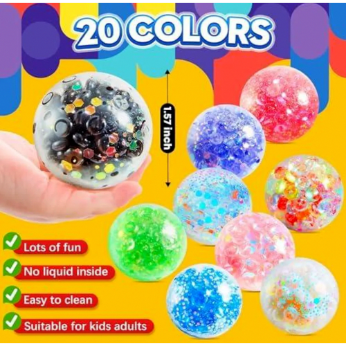 20 Μπάλες Stress Squishy για Παιδικά Πάρτι Γενεθλίων: Πλαστικές Μπάλες 1