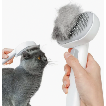 Kattenborstel met drukknop, duurzame kattenborstel voor kort en lang haar, voor het verwijderen van losse haren en massage.