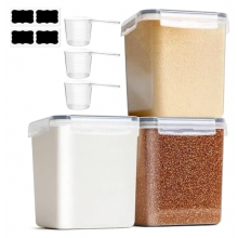 Meelbewaarcontainers 2,5 liter, 3 stuks, luchtdichte bewaarcontainers met deksels, opbergbakken, luchtdichte opbergdozen, bewaarcontainers