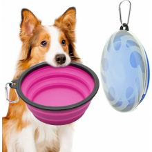 2 grote opvouwbare hondenbakken, 1000 ml en 35 oz opvouwbare reisbakken voor honden, draagbare water- en voerbakken met deksel, geschikt voor huisdier