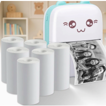 KRUMAD thermisch papier voor kindercamera's - 5 rollen, 57x25mm - Inktloos fotopapier voor kindercamera's - Ideaal voor instantcamera's