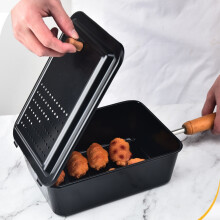 Popcornmaker van koolstofstaal met lange houten handgreep voor kamperen en vuurkorven, keukenhulpmiddel voor zelfgemaakte pop