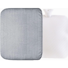 Extra Large 9 Liter Hot Water Bottle with Grey Fleece Cover for Pain Relief, Neck, Shoulders, Feet, and Hand Warmth