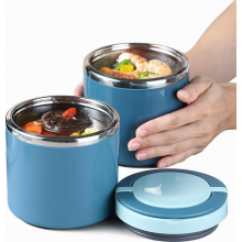 Thermische container met handvat, 1000 ml roestvrijstalen voedselwarmer voor kinderen, thermische lunchbox, voedselcontainer, voedselwarmer, praktisch