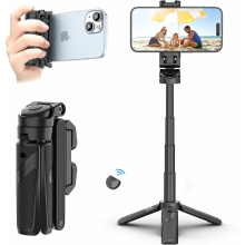 Seastán Tripod Fóin JJ02, Greim Fóin 3 in 1 le Bata Selfie Bluetooth le Cianrialtán, Sealbhóir Mini Tripod Fóin Insínte d'iPhone &u0
