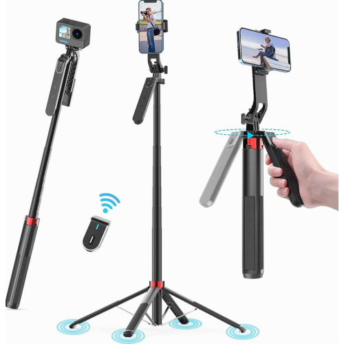 Τρίποδο τηλεφώνου 180 εκ., Τετραπλό τρίποδο Selfie Stick με τηλεχειρι