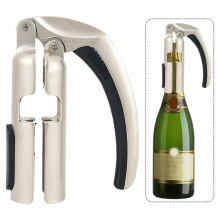 Abrebotellas de champán, sacacorchos para vino espumoso, abridor de vino para bar y cocina - Abrebotellas profesional (plateado)