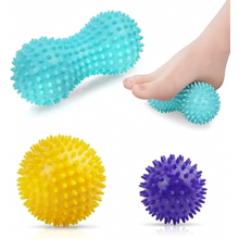 Faszienball-Set mit Noppen, 3er Set Igelbälle für Rücken, Beine, Füße und Hände, hart, robust und angenehm zur Selbstmassage