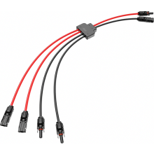 Zonne-aansluitkabel, Y-vormige parallelle connector voor zonnepanelen, 30A 1000V 6mm² 2-naar-4 splitter zonnepaneelconnector verlengkabel
