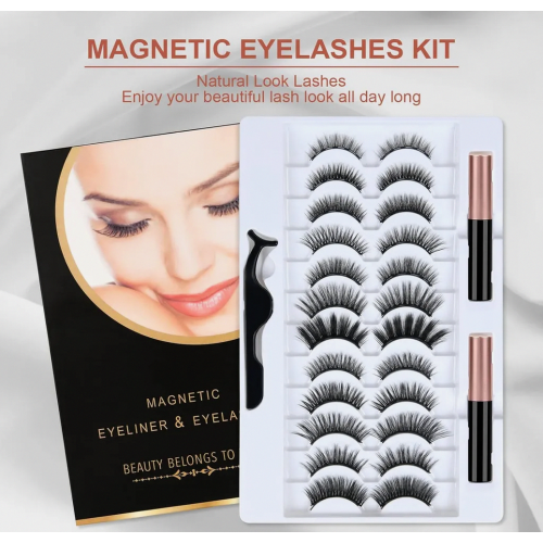 Μαγνητικές βλεφαρίδες, μαγνητικό υγρό eyeliner, τρισδιάστατες χοντ 1