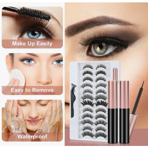 Μαγνητικές βλεφαρίδες, μαγνητικό υγρό eyeliner, τρισδιάστατες χοντ 2