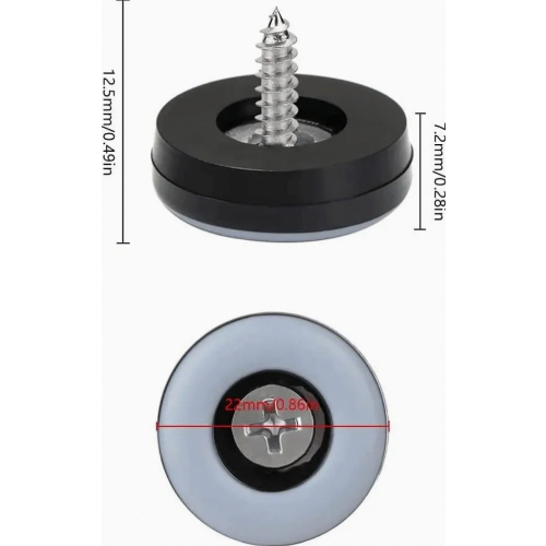 32 ολισθητήρες δαπέδου, Ø 22 mm, ολισθητήρες Teflon για βίδωμα, με 32 βίδ 1