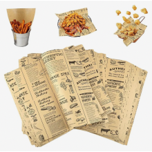 100 Blätter Backpapier in Zeitungsoptik, Zuschnitte 25 x 25 cm, ölbeständiges Butterbrot- und Käsepapier für Sandwiches, Pommes, Kuchen und Brot