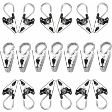 80 Stück Edelstahl-Vorhangclips, kleine Metallklammern mit Haken zum Aufhängen von Vorhängen, Fotos und Dekoration im Haushalt