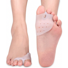 Oddeľovače prstov na hallux valgus, silikónové oddeľovače prstov s 3 otvormi, zdvíhače prstov na pazúrikové pr