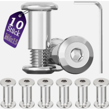 10 βίδες σύνδεσης M6x15mm, βίδες χιτωνίου, ανοξείδωτος χάλυβας A2 V2A, βίδ
