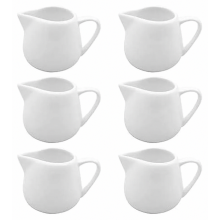 6 elegante keramische melkopschuimkannen met handvat - 130 ml melkinhoud, druppelvrije schenktuit, perfect voor het maken van heerlijke koffiecreaties