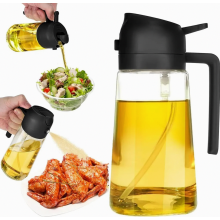 Pulverizador de aceite 2 en 1, botella pulverizadora de aceite de 500 ml para aceite de cocina, boquilla y pulverizador, pulverizador de aceite de oli