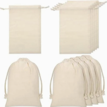 50 pezzi di sacchetti di stoffa da dipingere, sacchetti di stoffa 15x10 cm con coulisse, sacchetti di cotone fai da te, piccoli sacchetti da riempire