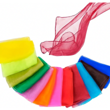 24 Pack Colorful Juggling Scarves, Silk Scarves for Dance, Juggling and Sensory Activities, 60 x 60 cm, Ideal for Kids and Adults