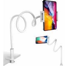 Držiak na telefón do postele, flexibilný držiak na tablet s otočením o 360 do postele, s nastaviteľnou svork