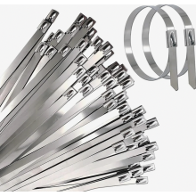 Stainless Steel Cable Ties 4.6 x 300 mm, 100 Pack, 304 Metal Zip Ties, 130 kg Tensile Strength, UV Resistant, Heavy Duty for Industrial Ex