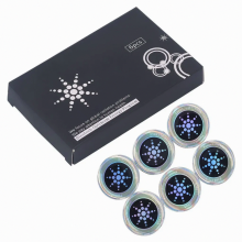 Confezione da 6 adesivi rotondi in argento con protezione dalle radiazioni a ioni negativi per dispositivi elettronici, ad alta aderenza, multifunzio