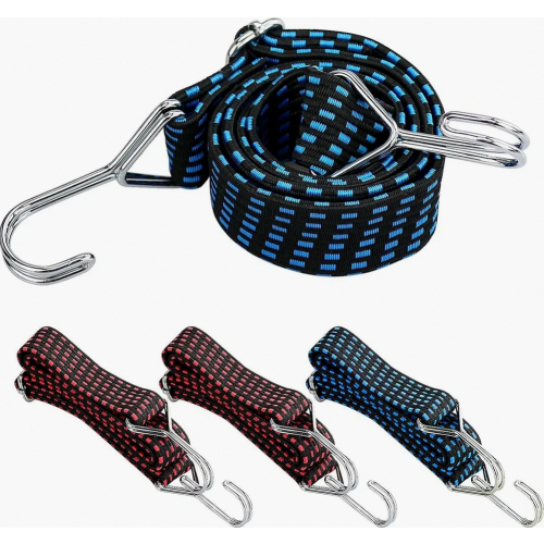 Σετ 4 τεμαχίων ρυθμιζόμενου κορδονιού bungee με γάντζους, εξαιρε