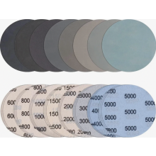 24 hojas de papel de lija de 125 mm, grano 1000, 1500, 2000, 3000, 4000, 5000, almohadillas de lijado redondas con cierre de velcro sin agujeros, para