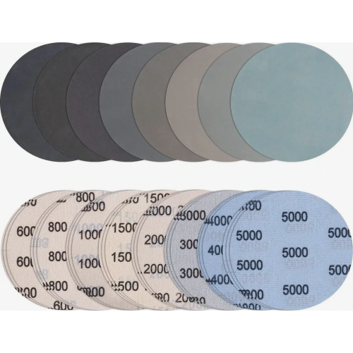 24 τεμάχια γυαλόχαρτου, 125 mm, κόκκωση 1000, 1500, 2000, 3000, 4000, 5000, στρογ