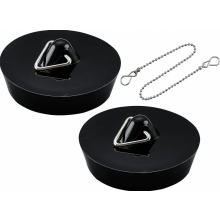 2 Pack Sink Drain Stoppers, 45.5 to 42 mm Bathtub Stopper with 35 cm Chain, Washbasin Plug Seal for Bathroom Sink, Kitchen Sink and Basin